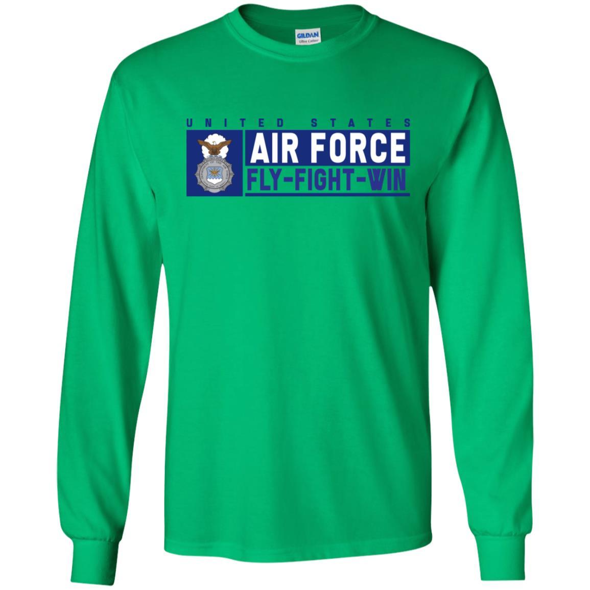 US Air Force Security Police Fly - Fight - Win Long Sleeve - Pullover Hoodie-TShirt-USAF-Veterans Nation