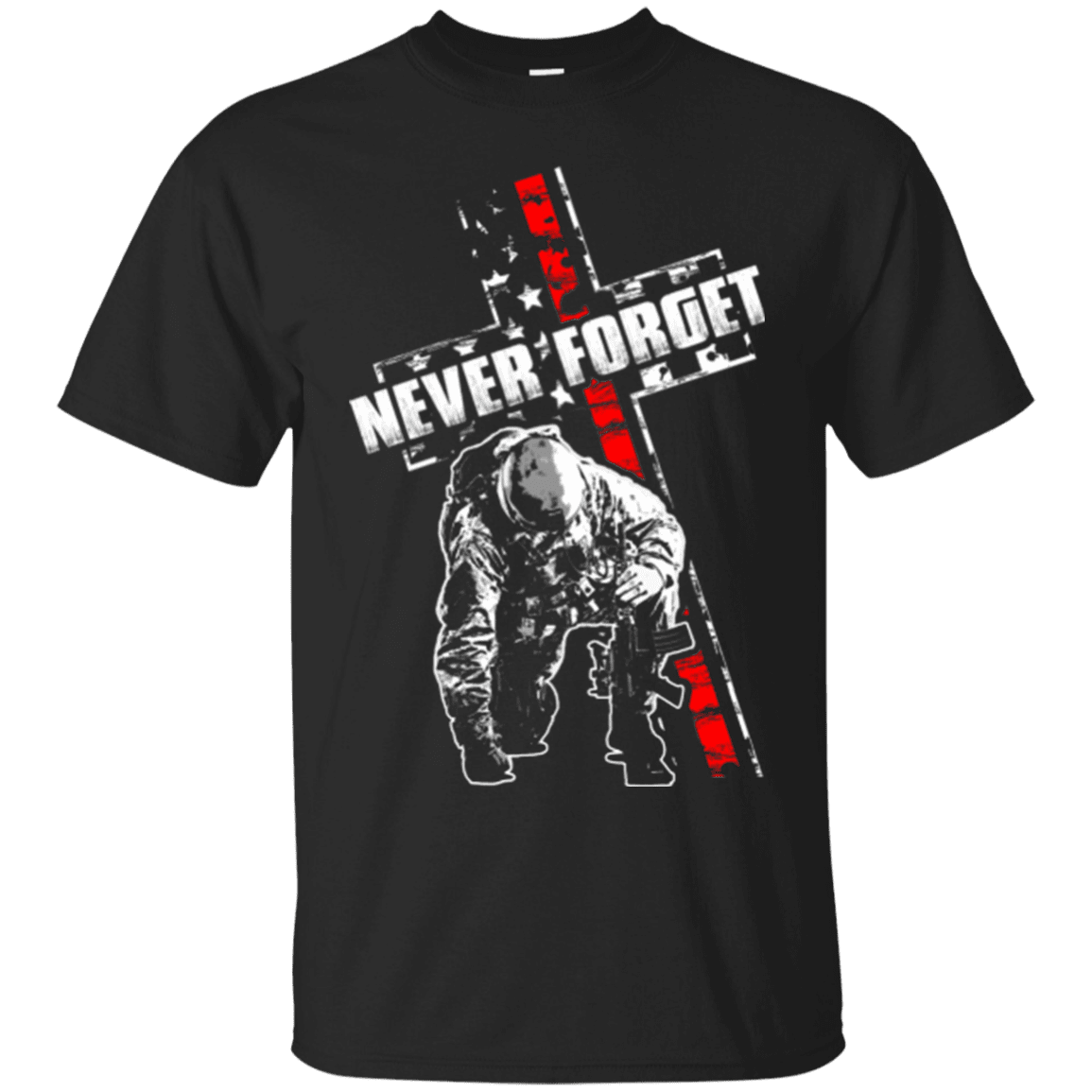 Military T-Shirt "NEVER FORGET VETERAN"-TShirt-General-Veterans Nation