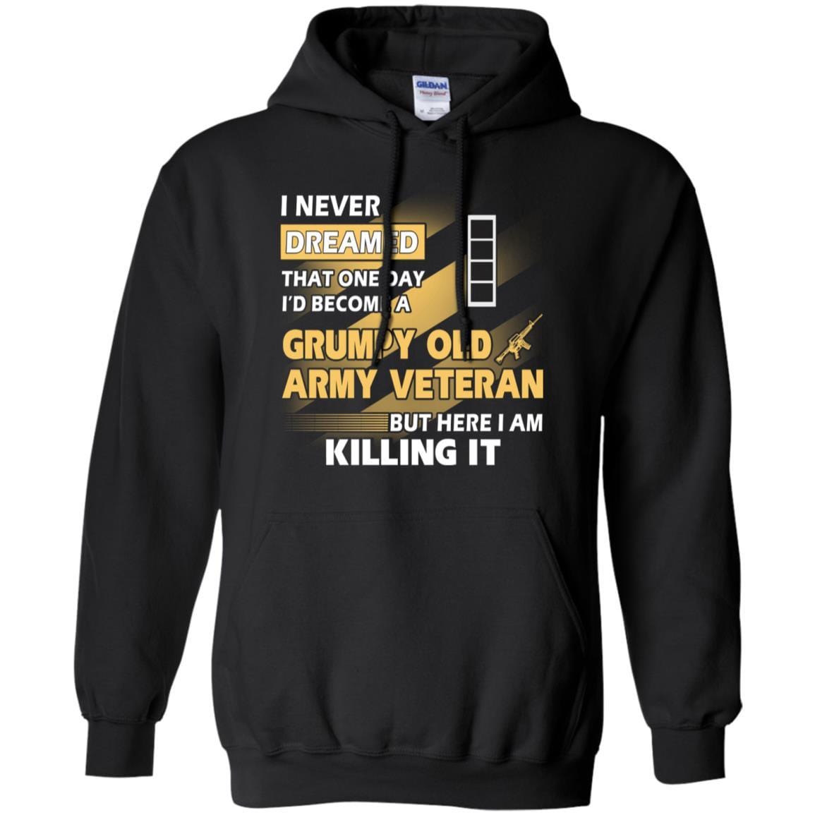 US Army T-Shirt "Grumpy Old Veteran" W-4 Chief Warrant Officer 4(CW4) On Front-TShirt-Army-Veterans Nation