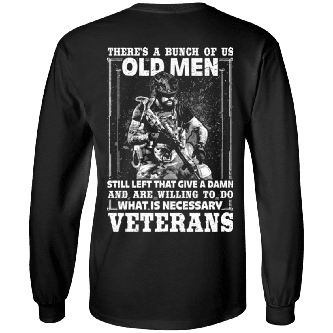Military T-Shirt "Old Veteran Are Willing To Do" - Men Back-TShirt-General-Veterans Nation
