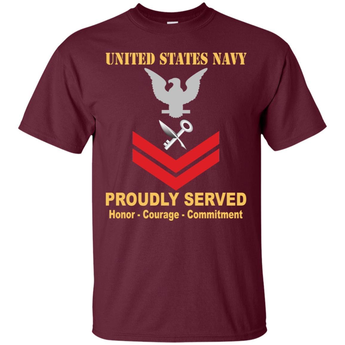 Navy Ship's Serviceman Navy SH E-5 Rating Badges Proudly Served T-Shirt For Men On Front-TShirt-Navy-Veterans Nation