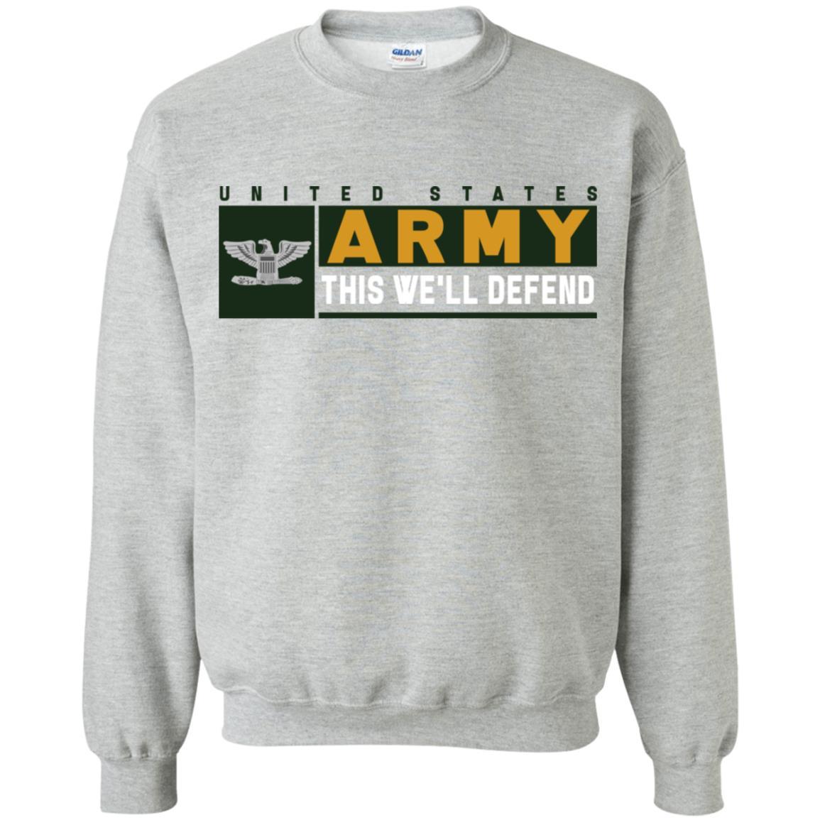 US Army O-6 This We Will Defend Long Sleeve - Pullover Hoodie-TShirt-Army-Veterans Nation