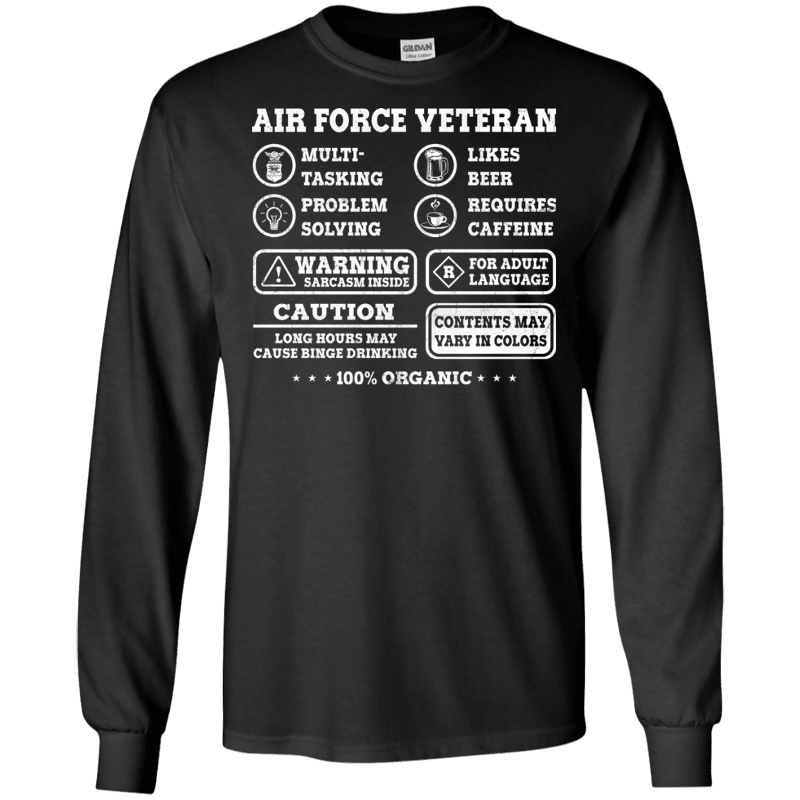 Air Force Veteran Multitasking Sarcasm Men Front T Shirts-TShirt-USAF-Veterans Nation