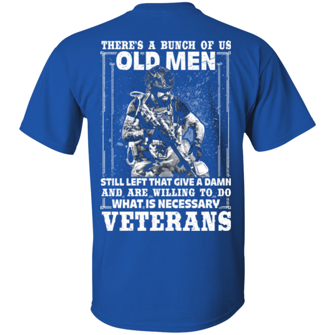 Military T-Shirt "Old Veteran Are Willing To Do" - Men Back-TShirt-General-Veterans Nation