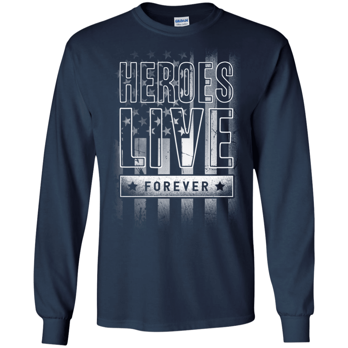 Military T-Shirt "Independent Day - Heroes Live Forever - Men" Front-TShirt-General-Veterans Nation