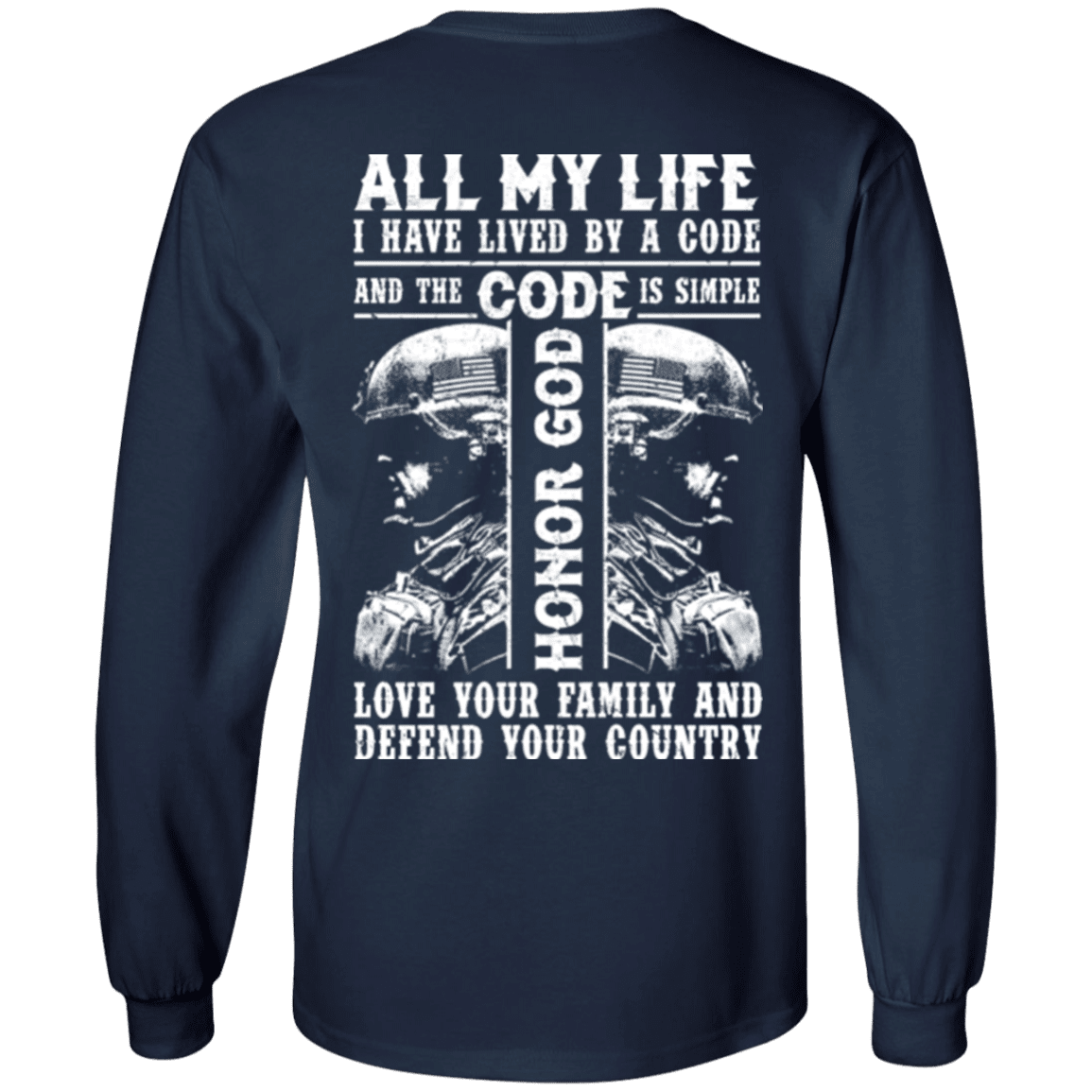 Military T-Shirt "Honor God Love Family And Defend Your Country Veteran"-TShirt-General-Veterans Nation