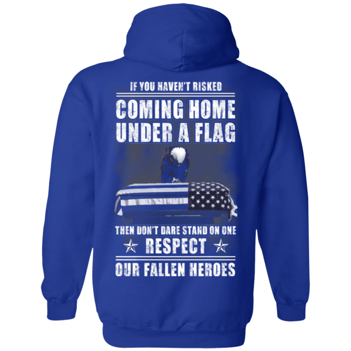Military T-Shirt "Veteran - Coming Home Under A Flag Respect Our Fallen Heroes"-TShirt-General-Veterans Nation