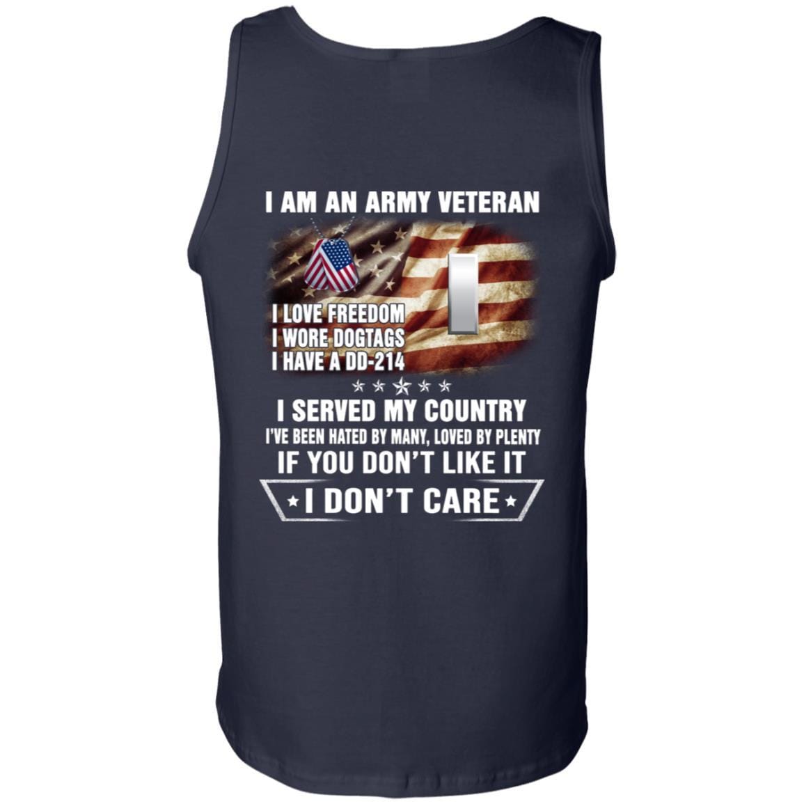 T-Shirt "I Am An Army Veteran" O-2 First Lieutenant(1LT)Rank On Back-TShirt-Army-Veterans Nation