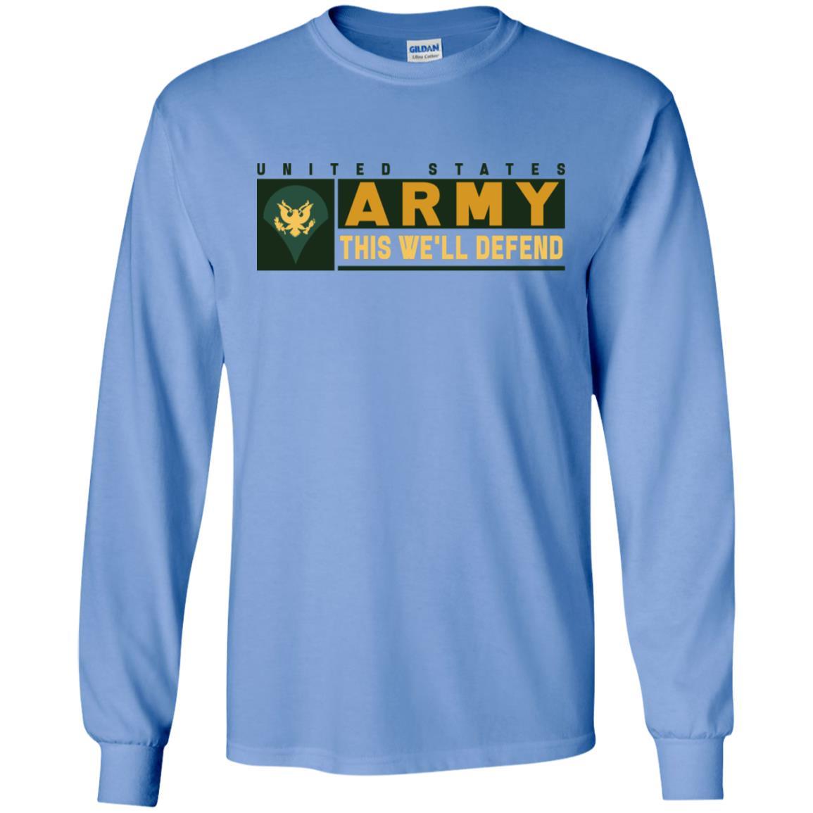 US Army E-4 SPC This We Will Defend T-Shirt On Front For Men-TShirt-Army-Veterans Nation