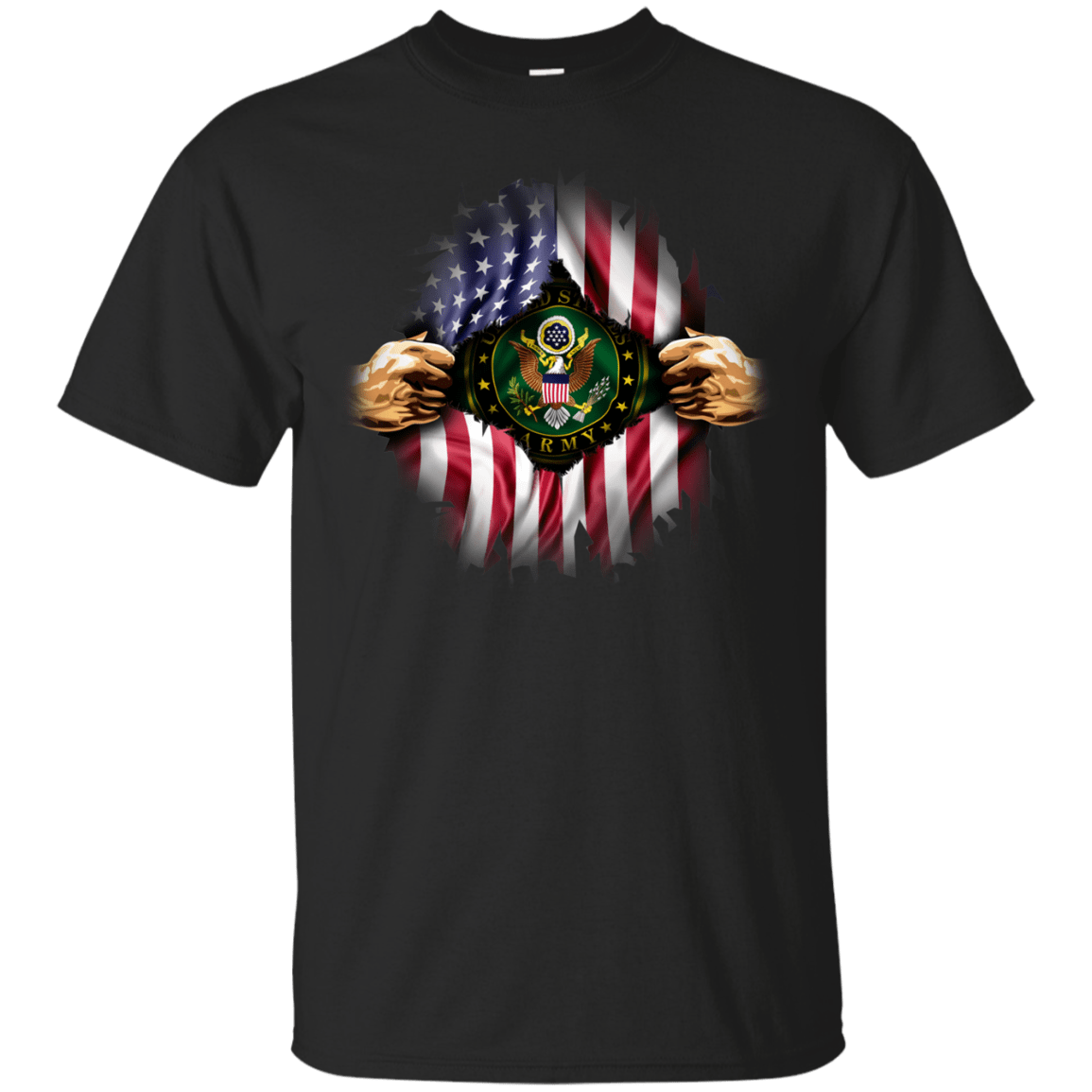 Proud Army Hero Men Front T Shirt-TShirt-Army-Veterans Nation