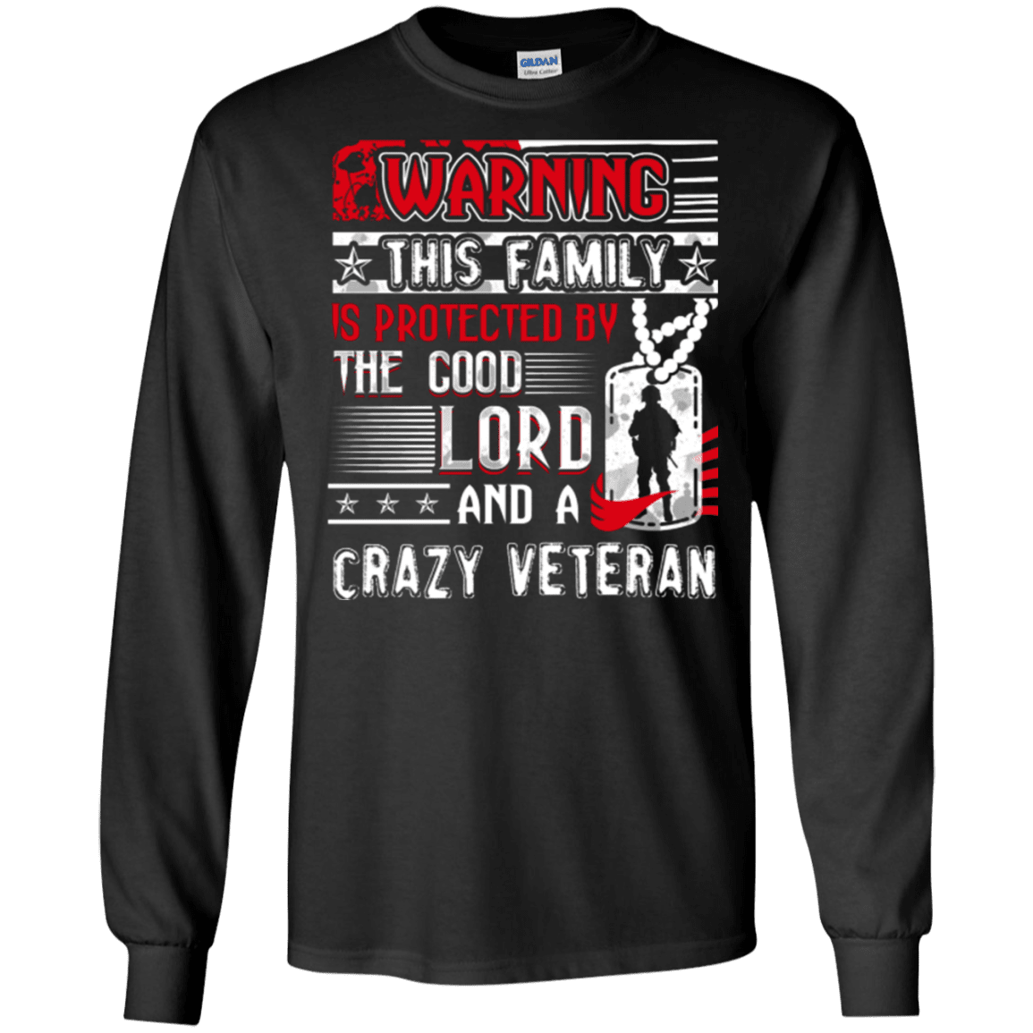 Military T-Shirt "The Good Lord And A Crazy Veteran"-TShirt-General-Veterans Nation