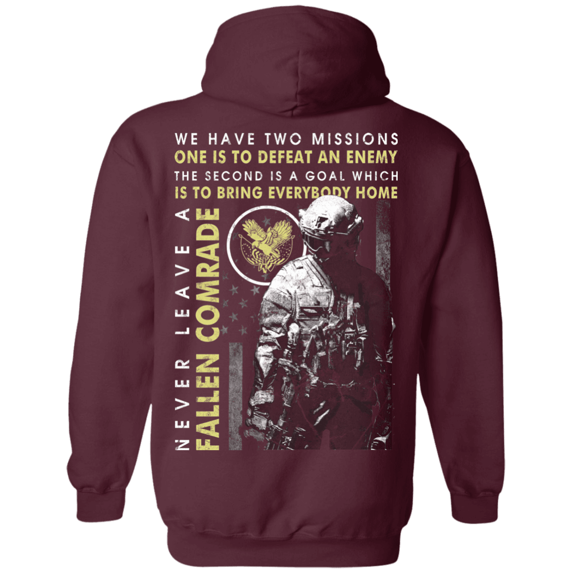 Military T-Shirt "Never Leave A Fallen Comrade Veteran" Men Back-TShirt-General-Veterans Nation