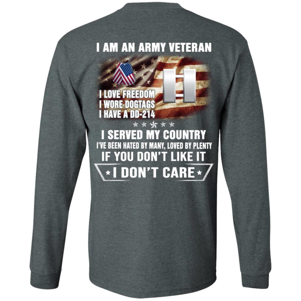 T-Shirt "I Am An Army Veteran" O-3 Captain(CPT)Rank On Back-TShirt-Army-Veterans Nation