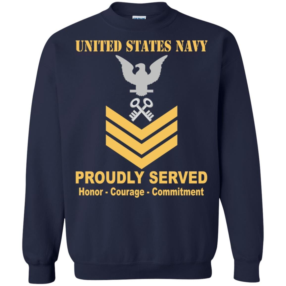 Navy Storekeeper Navy SK E-6 Rating Badges Proudly Served T-Shirt For Men On Front-TShirt-Navy-Veterans Nation
