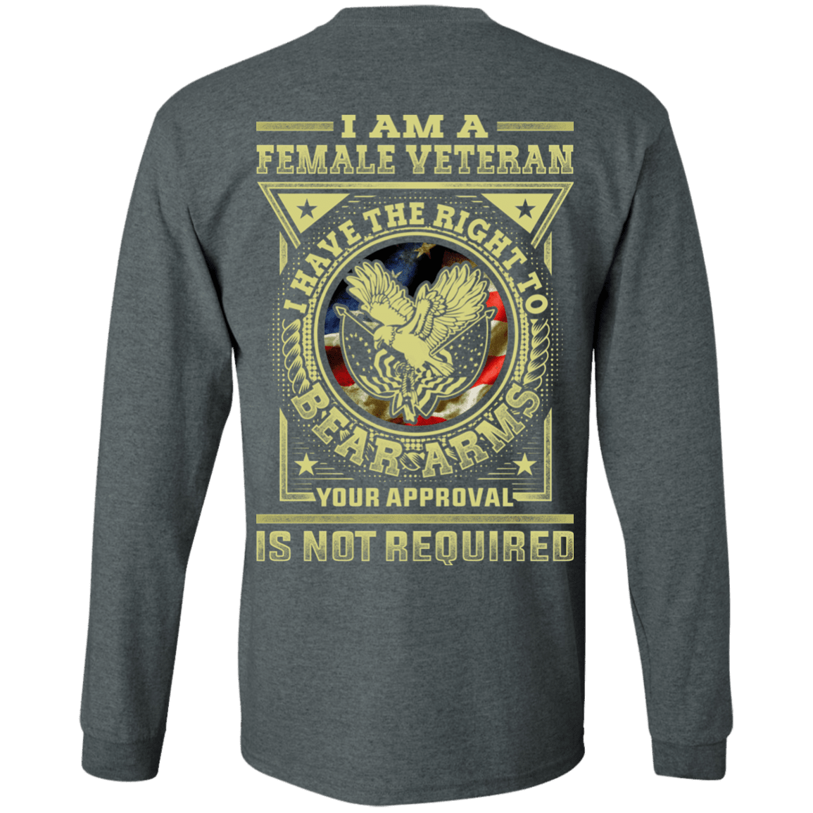 Military T-Shirt "Female Veteran Have the Right To Bear Arms Back"-TShirt-General-Veterans Nation