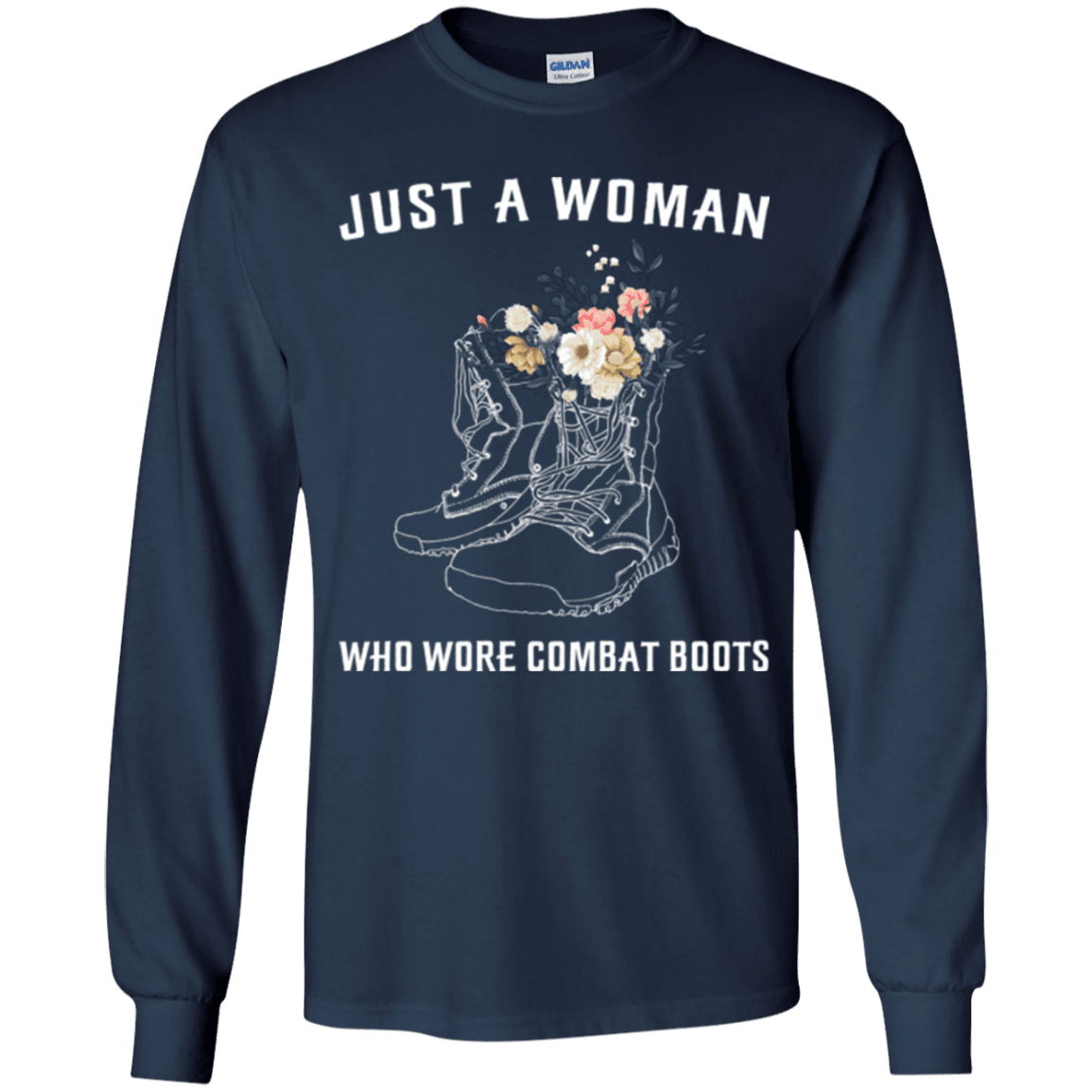 Military T-Shirt "Just A Woman Who More Combat Boots"-TShirt-General-Veterans Nation
