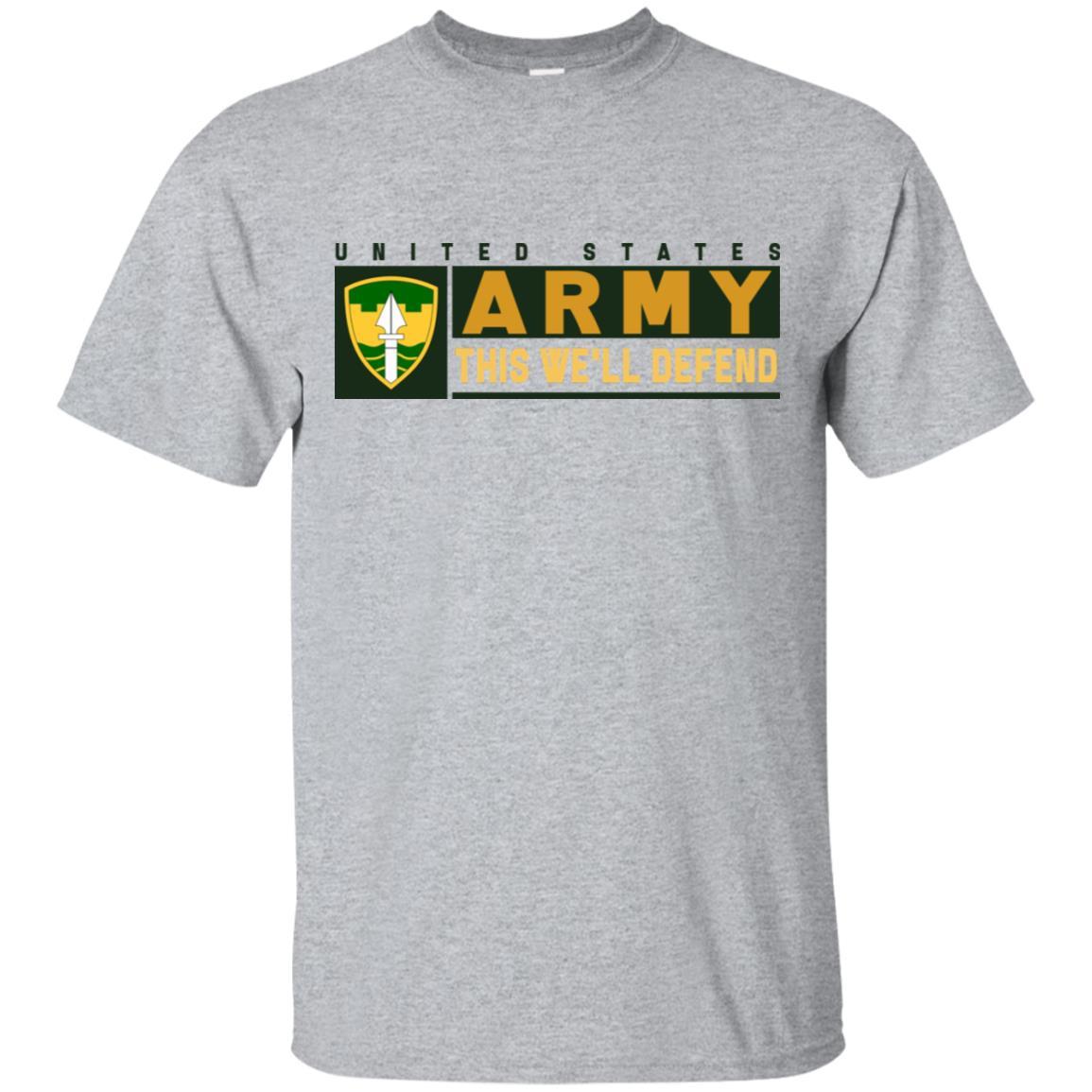 US Army 43 MILITARY POLICE BRIGADE- This We'll Defend T-Shirt On Front For Men-TShirt-Army-Veterans Nation