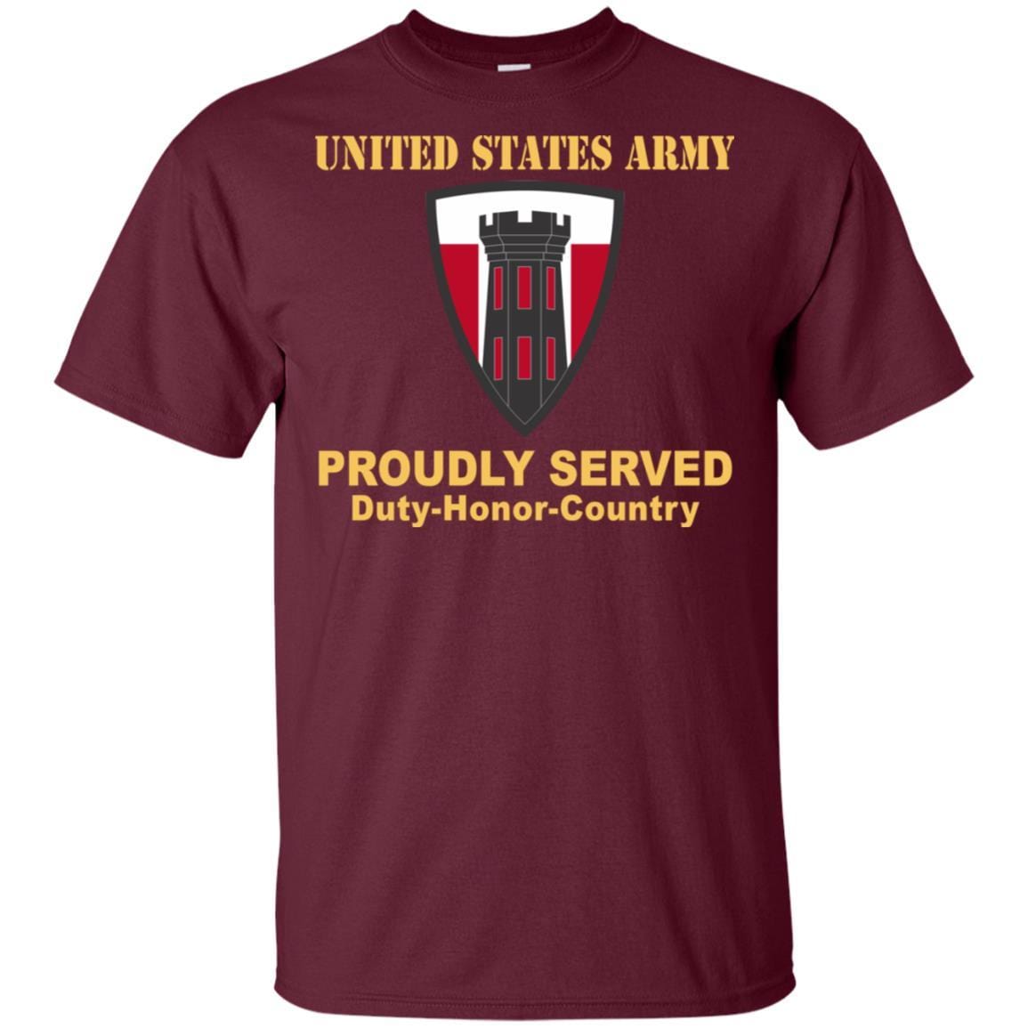 US ARMY 176TH ENGINEER BRIGADE- Proudly Served T-Shirt On Front For Men-TShirt-Army-Veterans Nation