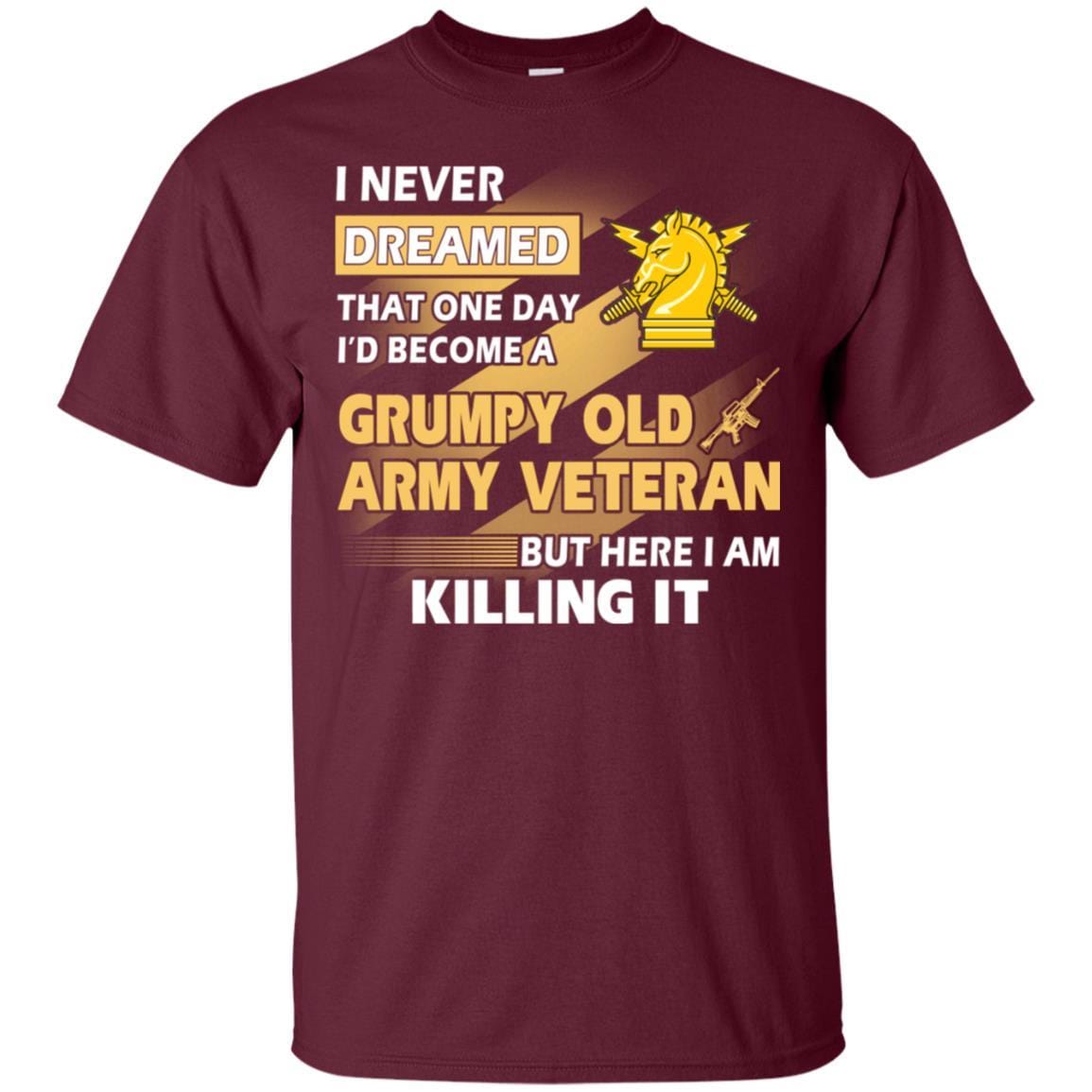 US Army T-Shirt "Psychological Ops Grumpy Old Veteran" On Front-TShirt-Army-Veterans Nation