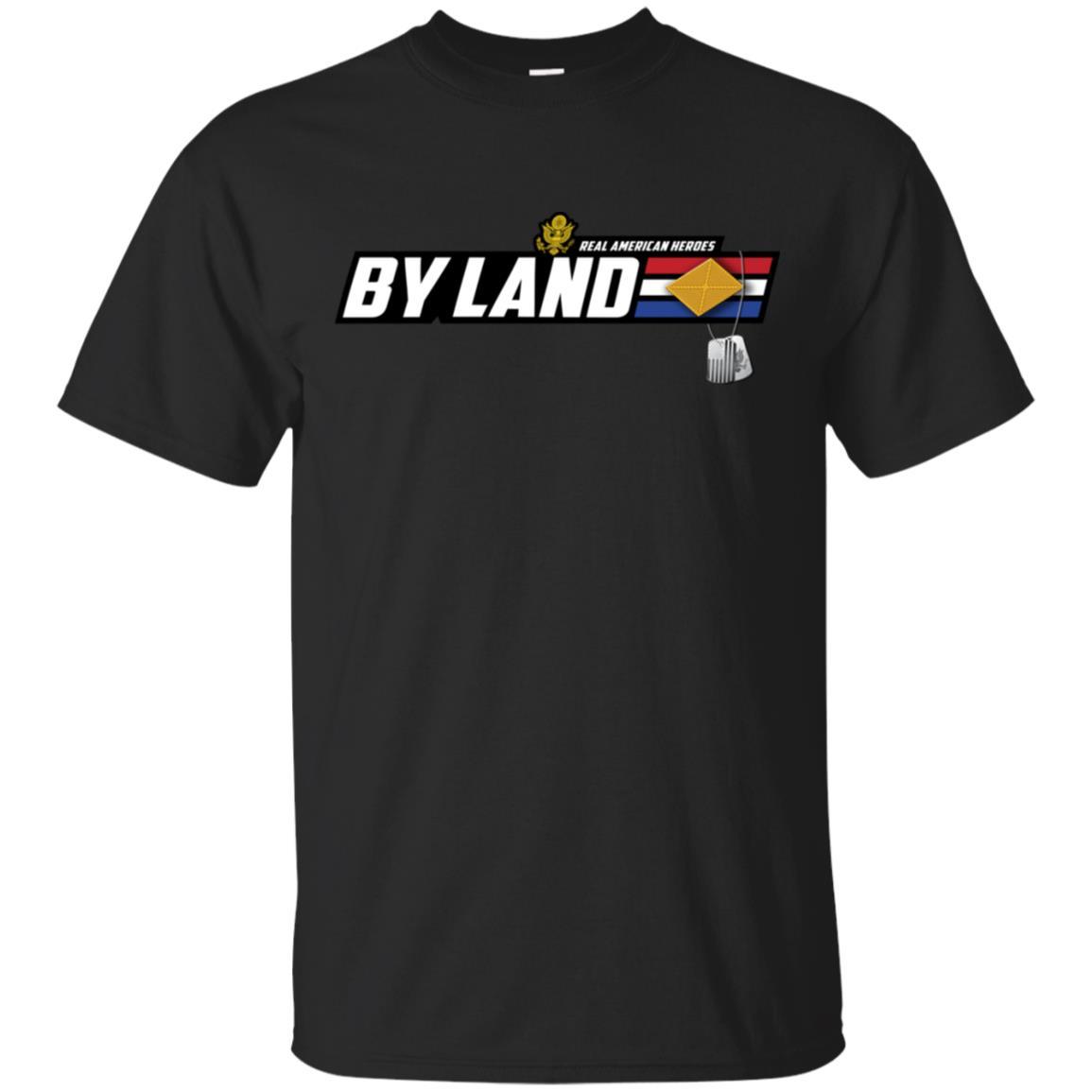 US Army T-Shirt "Finance Corps Real American Heroes By Land" On Front-TShirt-Army-Veterans Nation