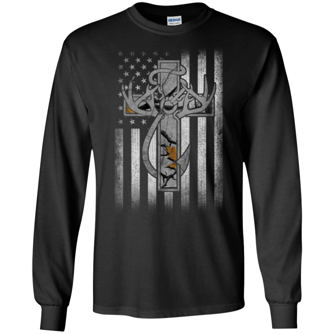 Military T-Shirt "Hunting Faith Flag Veteran"-TShirt-General-Veterans Nation