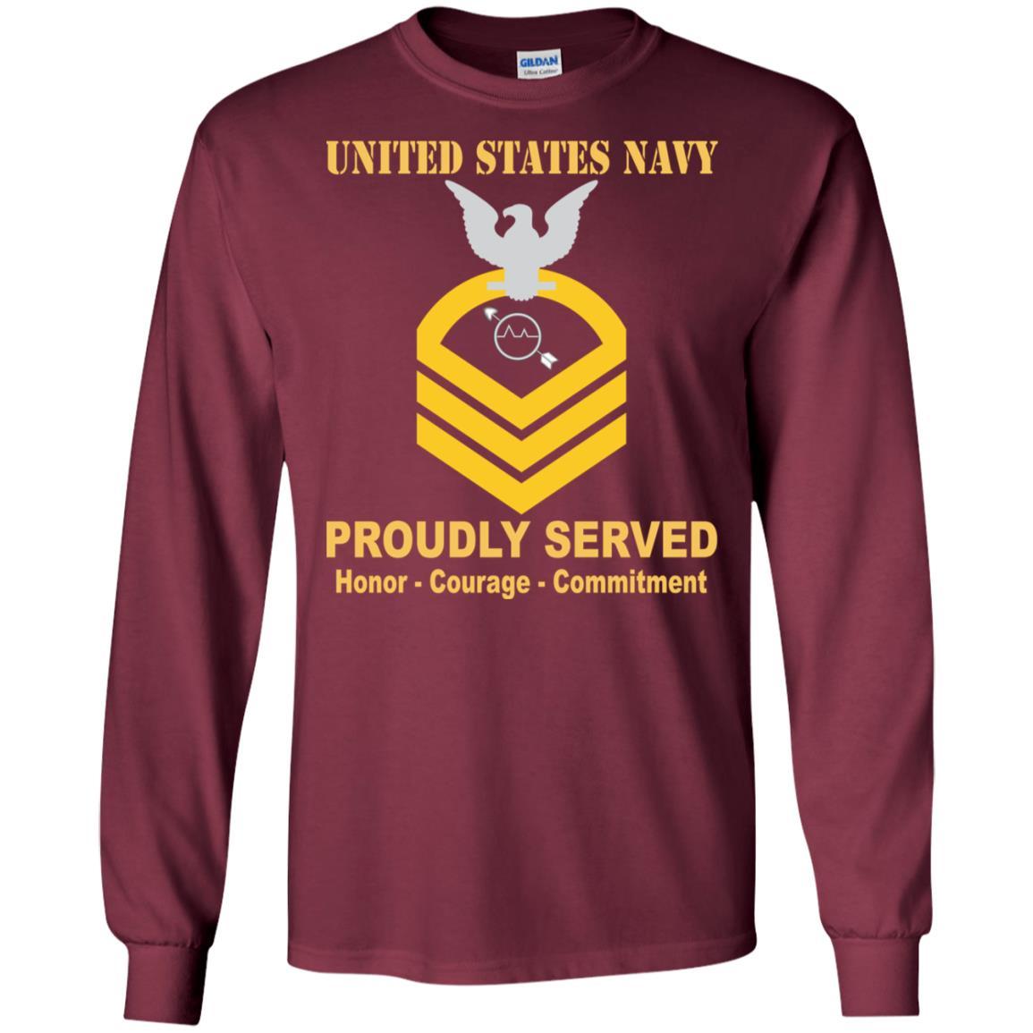 U.S Navy Operations specialist Navy OS E-7 Rating Badges Proudly Served T-Shirt For Men On Front-TShirt-Navy-Veterans Nation