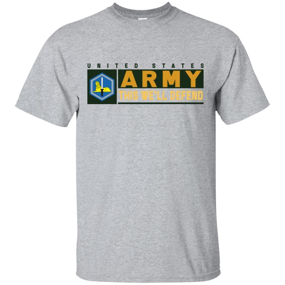 US Army 66TH MILITARY INTELLIGENCE BRIGADE- This We'll Defend T-Shirt On Front For Men-TShirt-Army-Veterans Nation