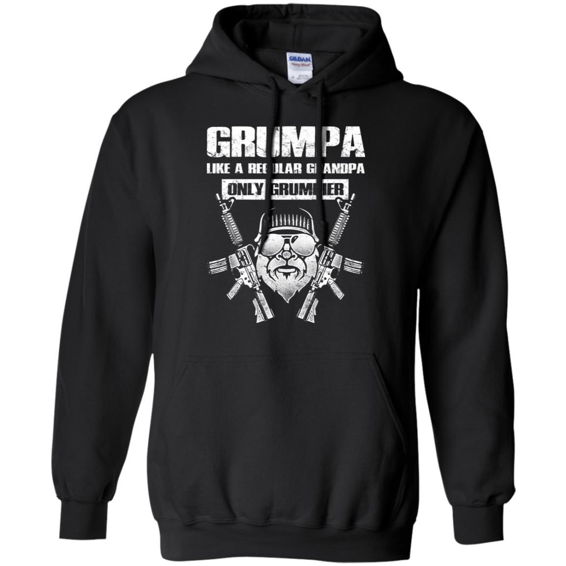 Military T-Shirt "GRUMPA LIKE A REGULAR GRANDPA ONLY GRUMPIER On" Front-TShirt-General-Veterans Nation
