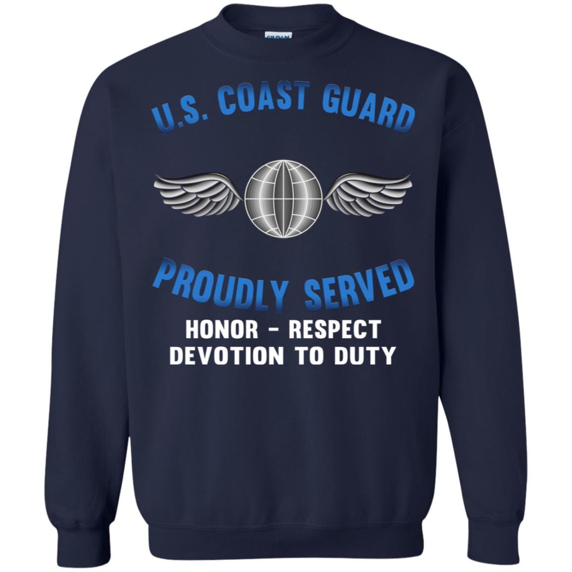 US Coast Guard Aviation Electricians Mate AE Logo Proudly Served T-Shirt For Men On Front-TShirt-USCG-Veterans Nation