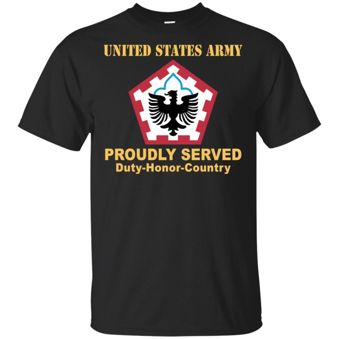 US ARMY 555TH ENGINEER BRIGADE- Proudly Served T-Shirt On Front For Men-TShirt-Army-Veterans Nation