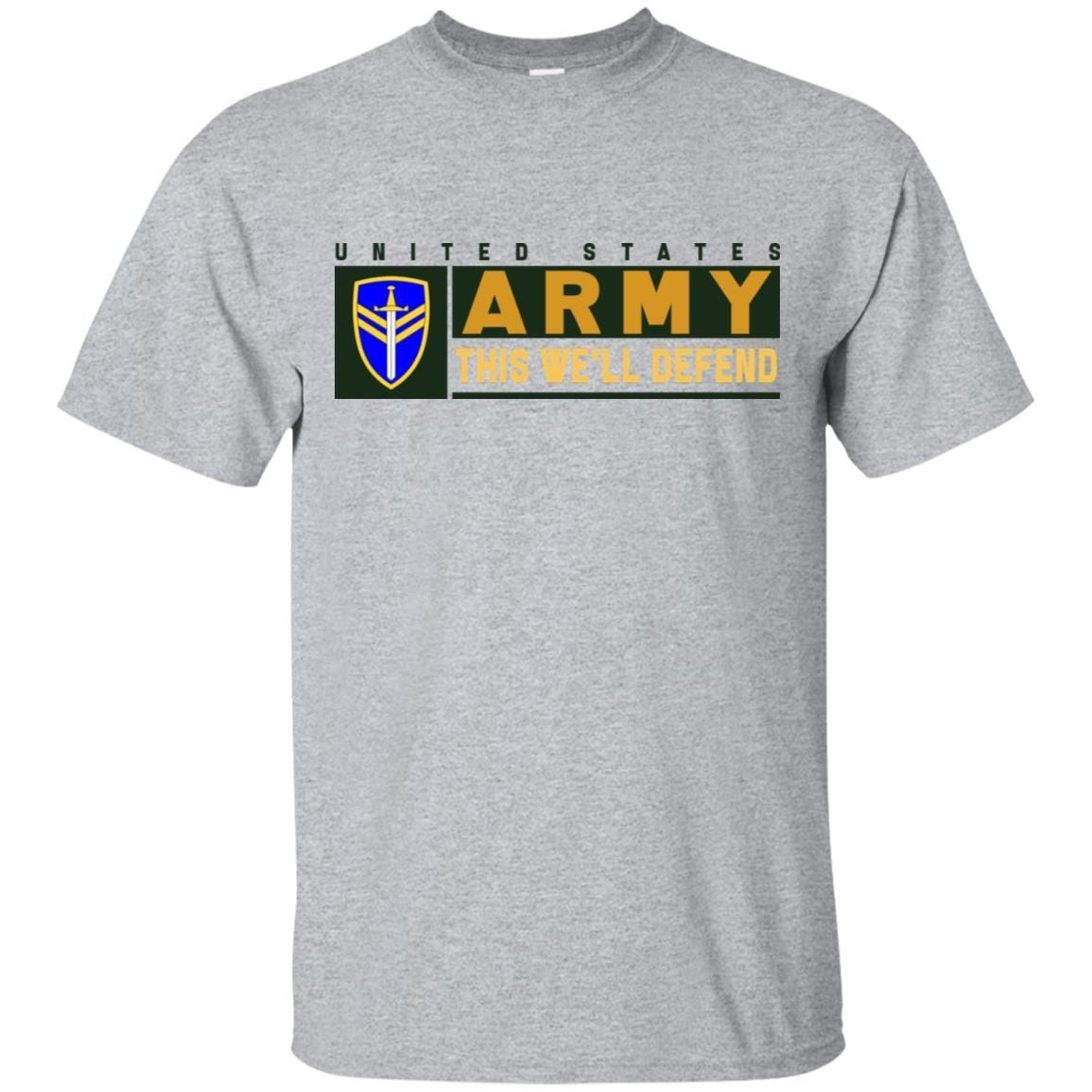 US Army 2ND SUPPORT COMMAND- This We'll Defend T-Shirt On Front For Men-TShirt-Army-Veterans Nation