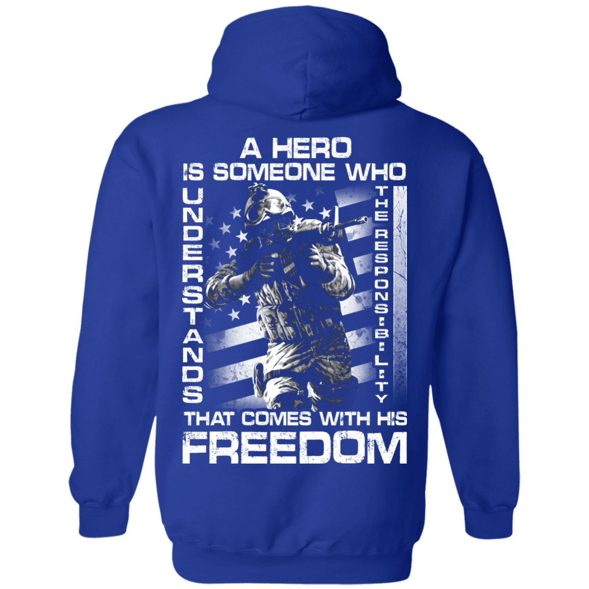 Military T-Shirt "Veteran - A Hero Is Someone Who Understands The Responsibility" - Men Back-TShirt-General-Veterans Nation