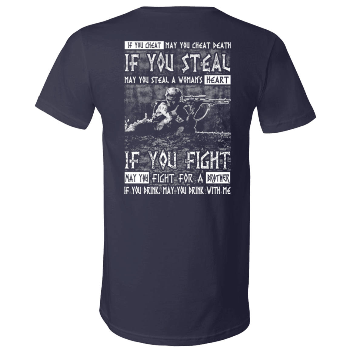 Military T-Shirt "Veteran - Fight For a Brother, Drink With Me"-TShirt-General-Veterans Nation