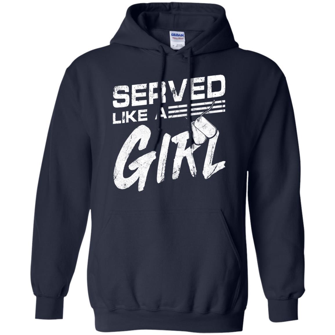 Military T-Shirt "Female Veterans Served Like A Girl Women On" Front-TShirt-General-Veterans Nation