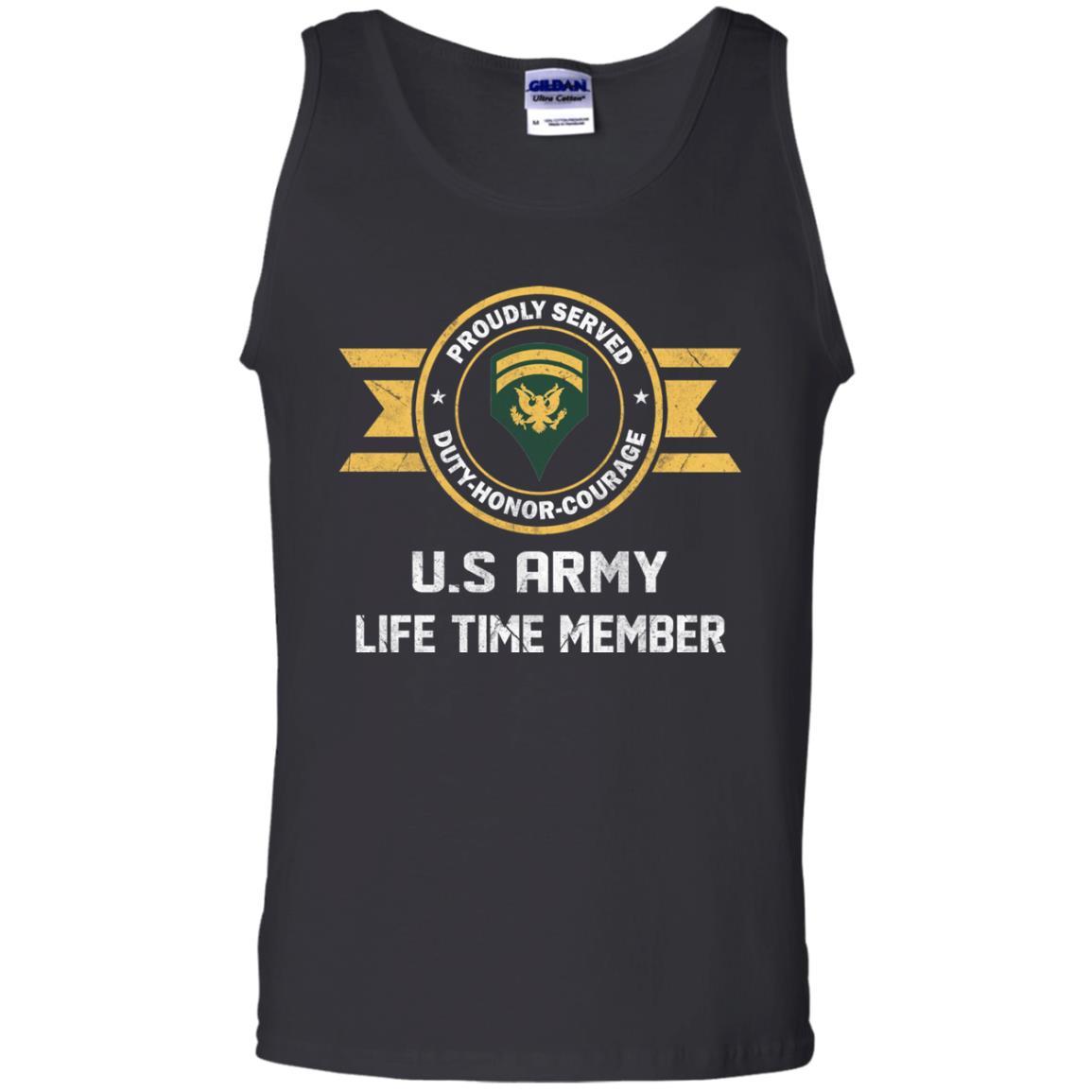 Life Time Member - US Army E-6 SPC E6 Specialist Ranks Men T Shirt On Front-TShirt-Army-Veterans Nation