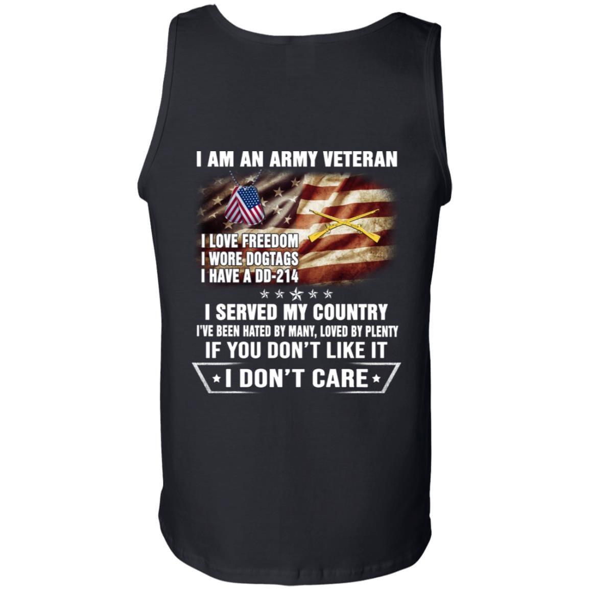T-Shirt "I Am An Army Infantry Veteran" On Back-TShirt-Army-Veterans Nation
