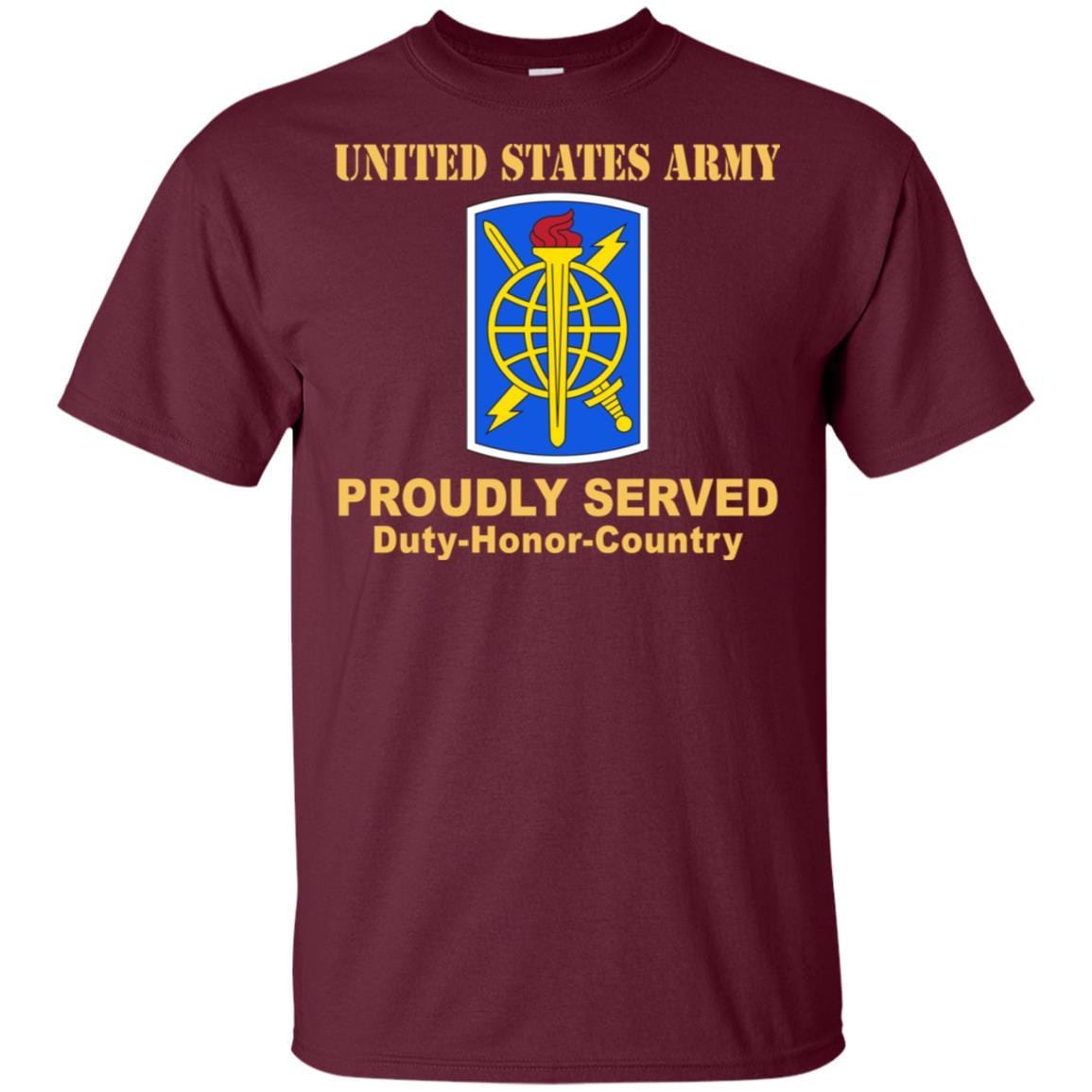 US ARMY 500TH MILITARY INTELLIGENCE BRIGADE- Proudly Served T-Shirt On Front For Men-TShirt-Army-Veterans Nation