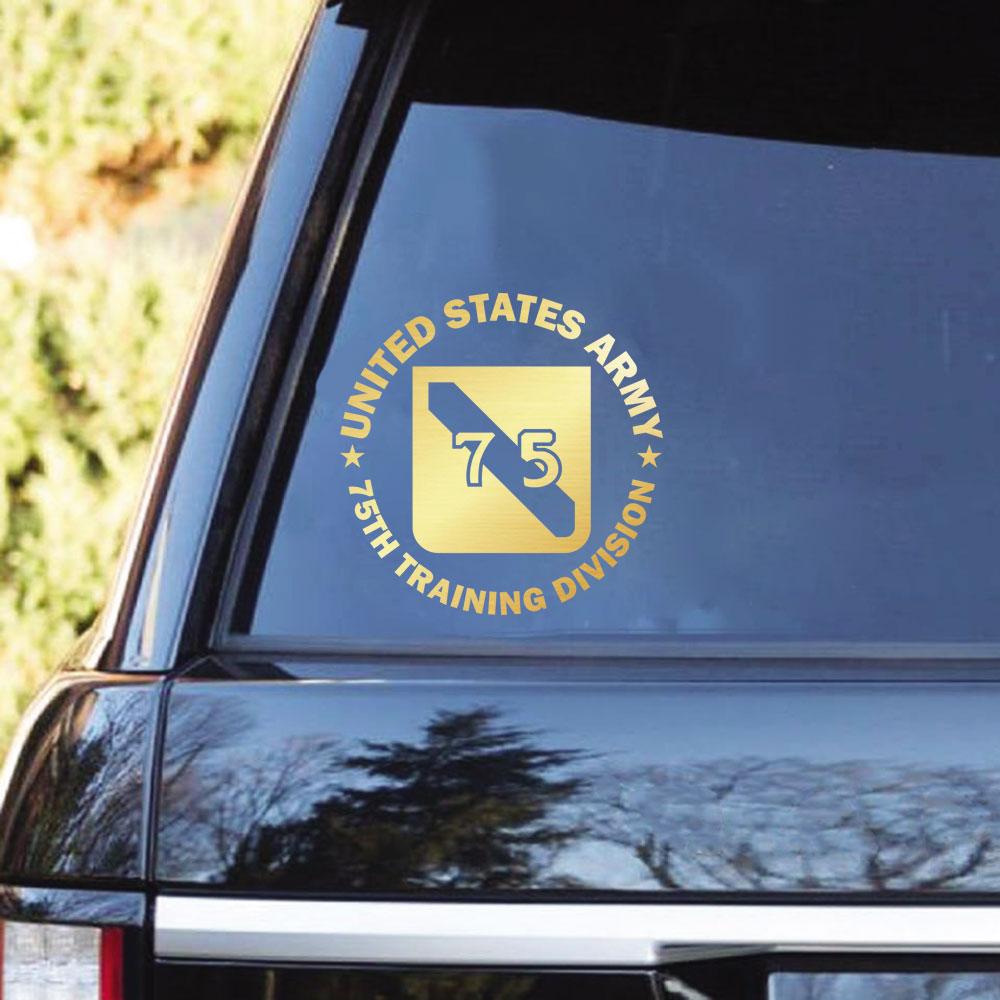 U.S. Army 75th Infantry Division Clear Stickers-Decal-Army-CSIB-Veterans Nation
