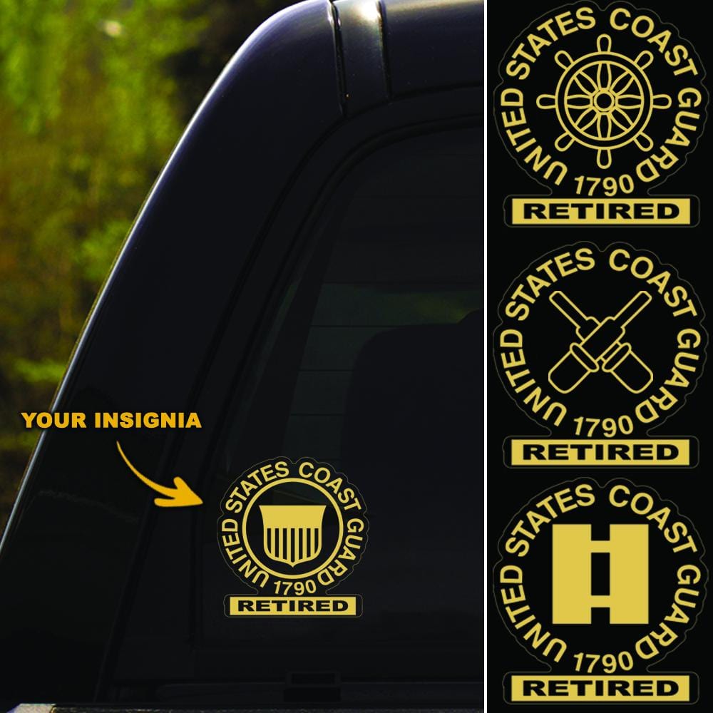 US Coast Guard Insignia Retired Clear Stickers-Decal-USCG-Veterans Nation