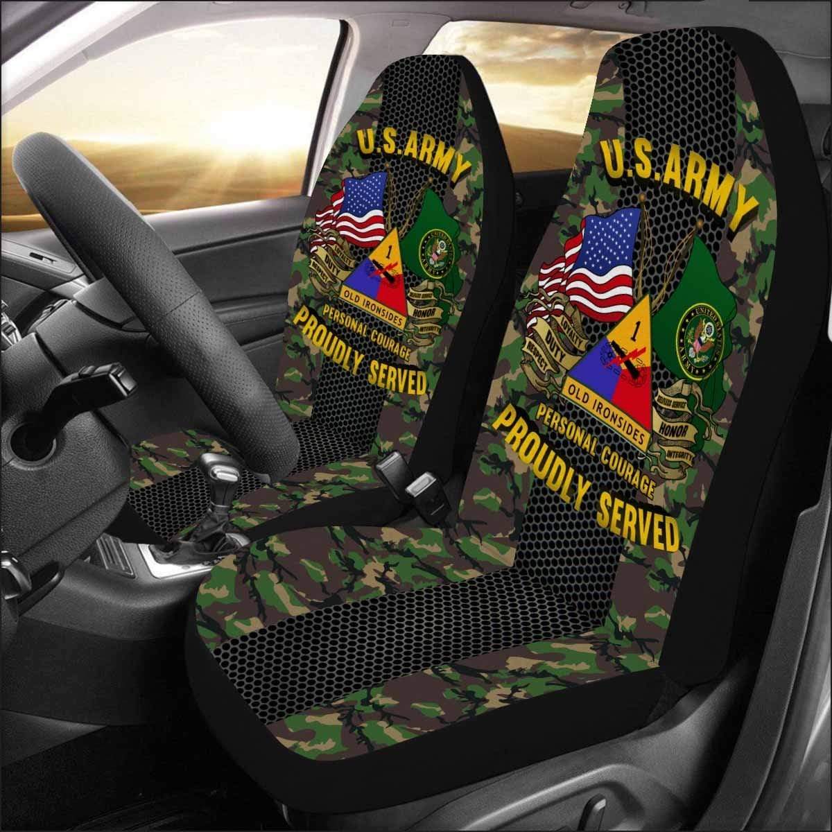 US Army 1st Armored Division Car Seat Covers (Set of 2)-SeatCovers-Army-CSIB-Veterans Nation