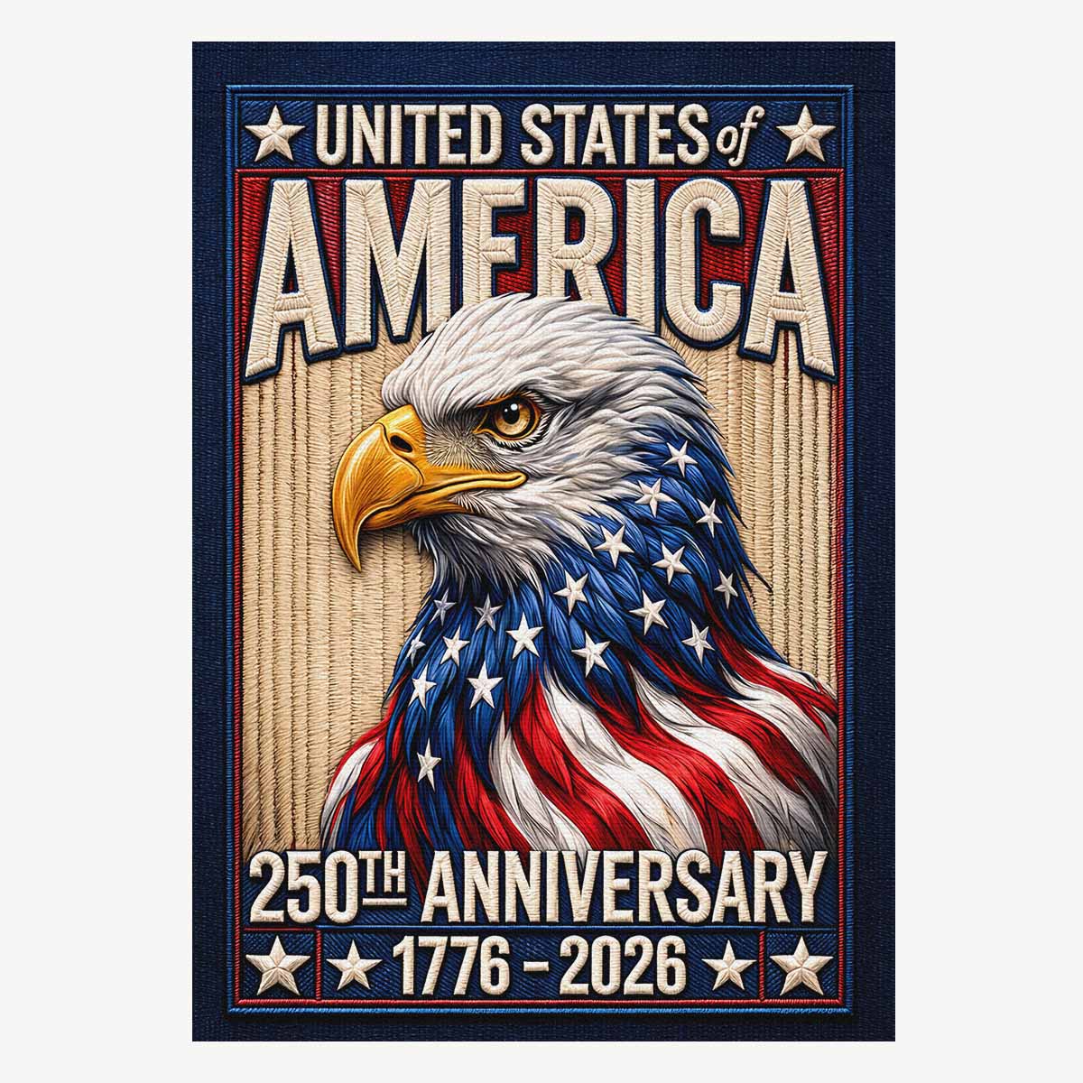 USA 250th Anniversary Patriotic House Flag American Eagle Flag