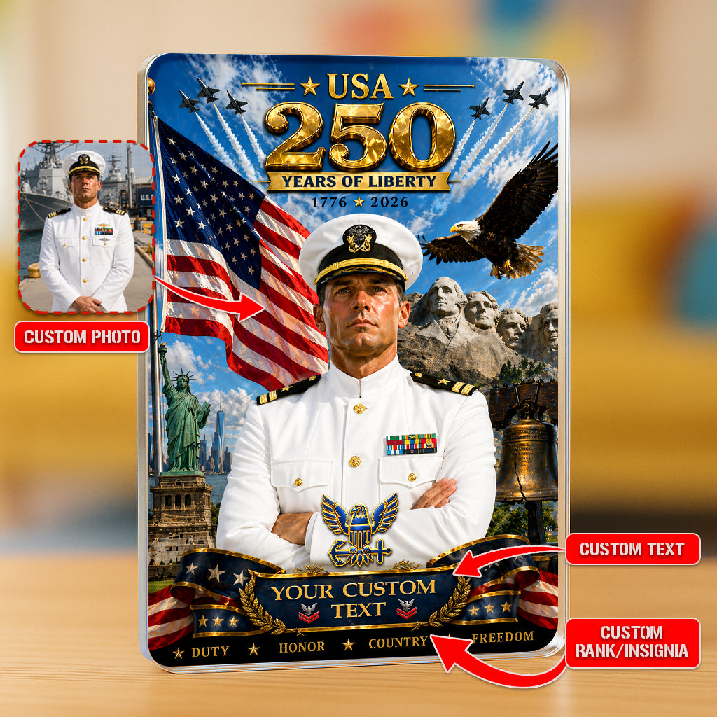 USA 250 Years Of Liberty Custom US Navy Service Dress White Figure Acrylic Block