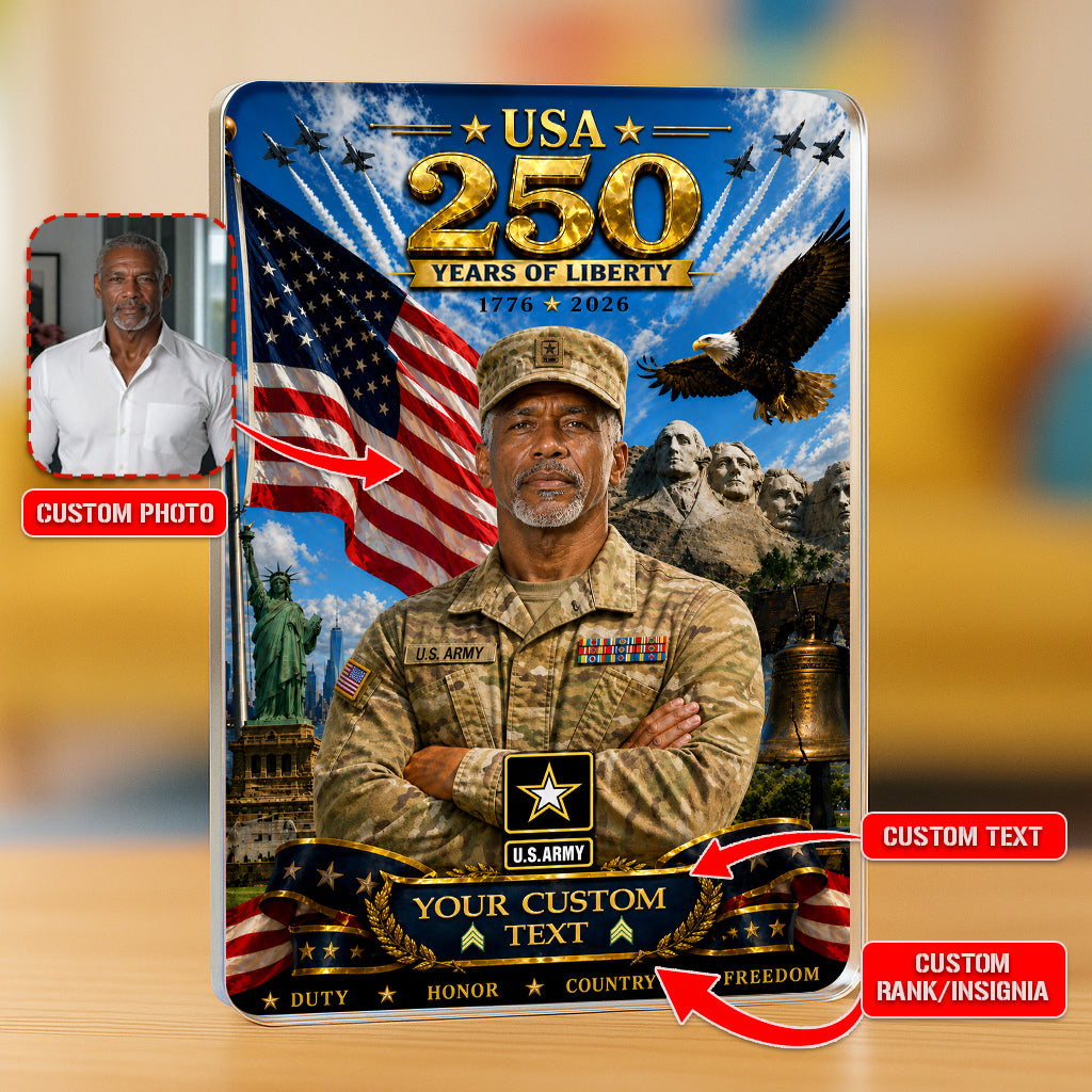 USA 250 Years Of Liberty Custom US Army Combat Uniform Figure Acrylic Block