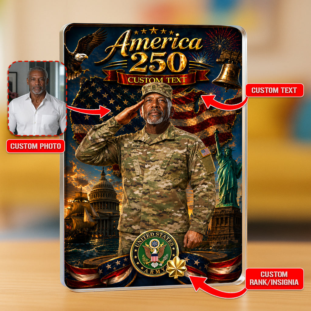 America 250 Custom US Army Combat Uniform Figure Acrylic Block