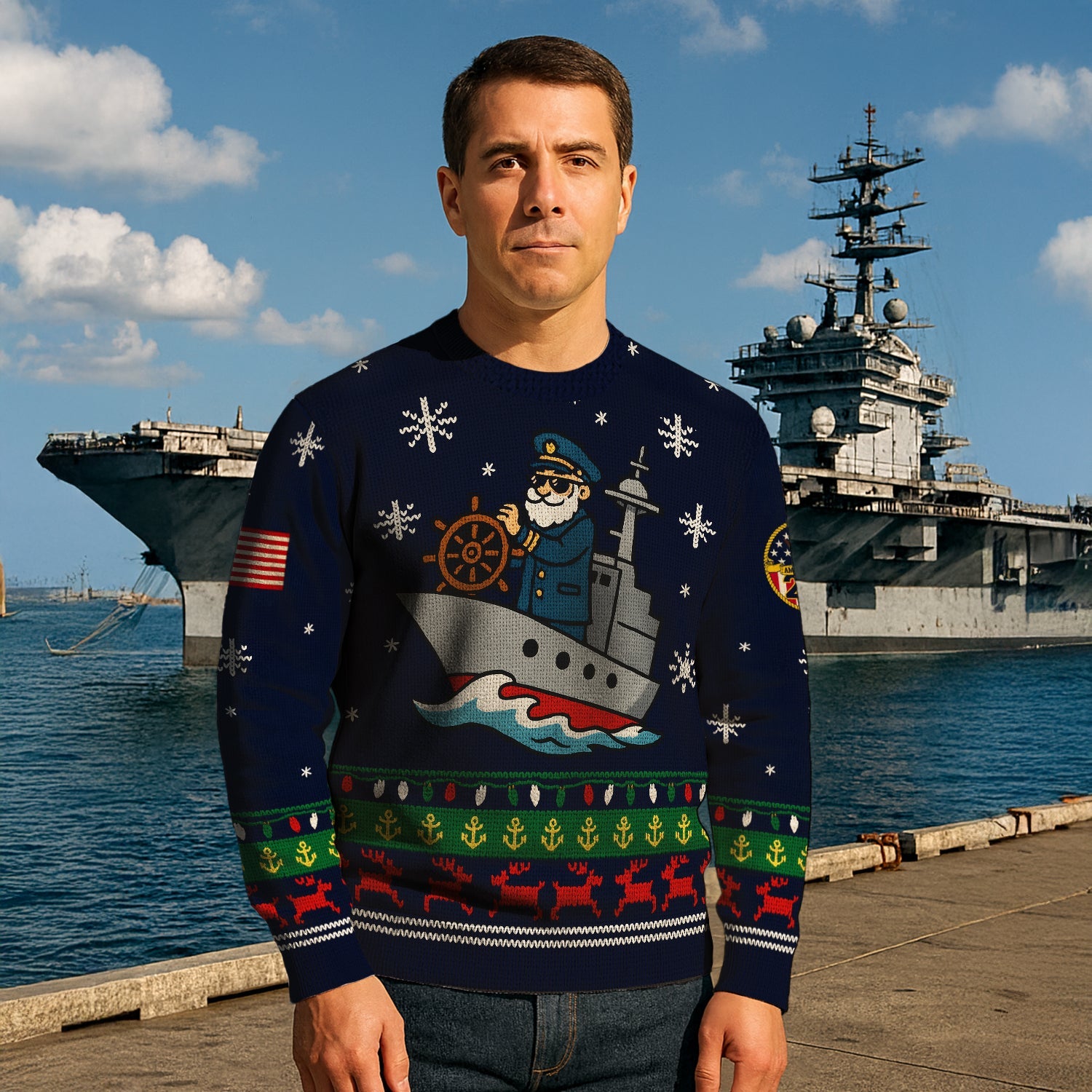 US Navy Christmas Ugly Sweater