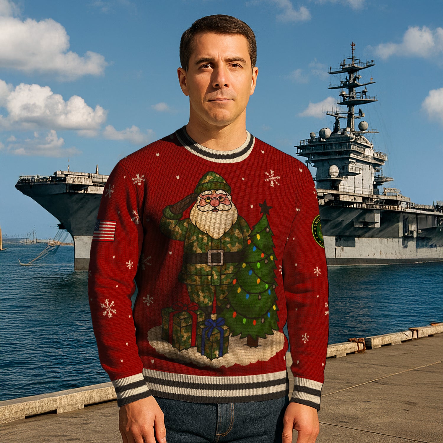 US Army Christmas Tree Christmas Ugly Christmas Sweater