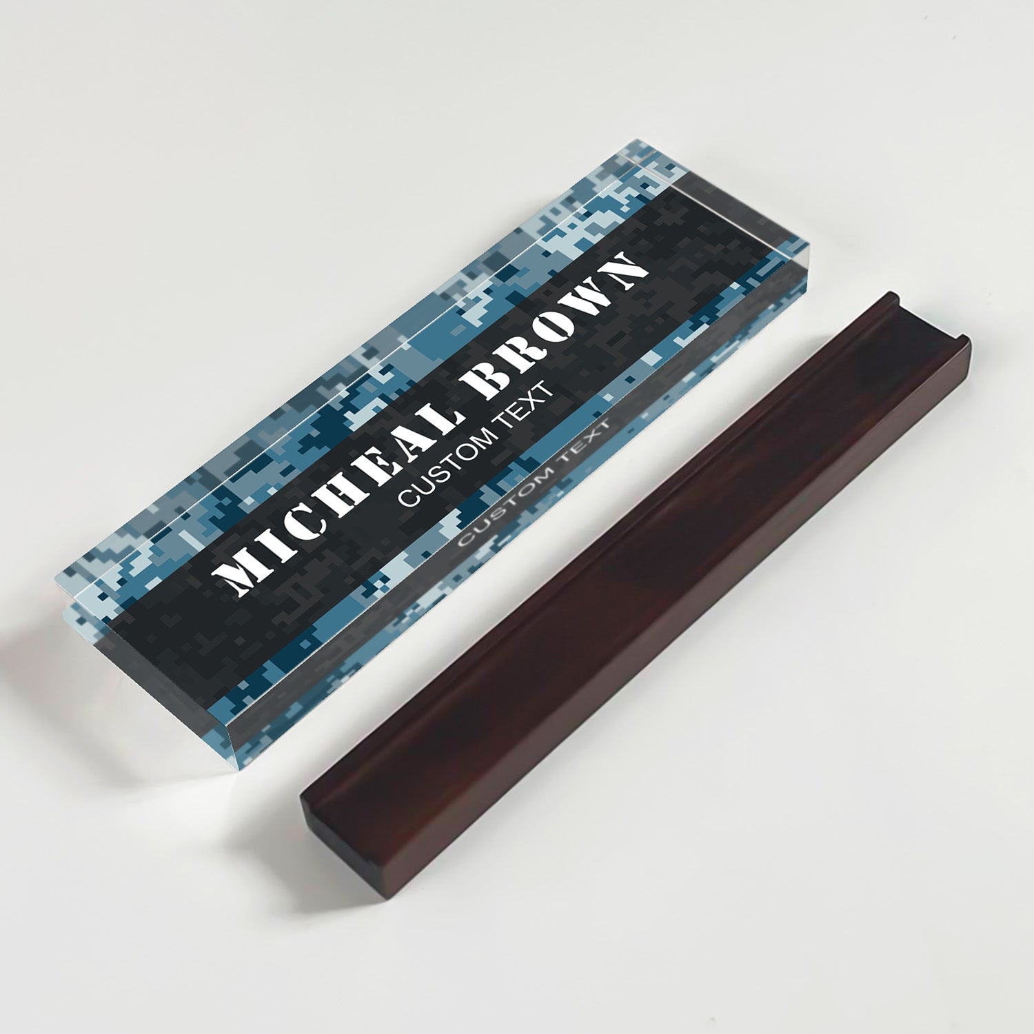 Custom Military Camo Acrylic Plaque – Personalized Service Gift