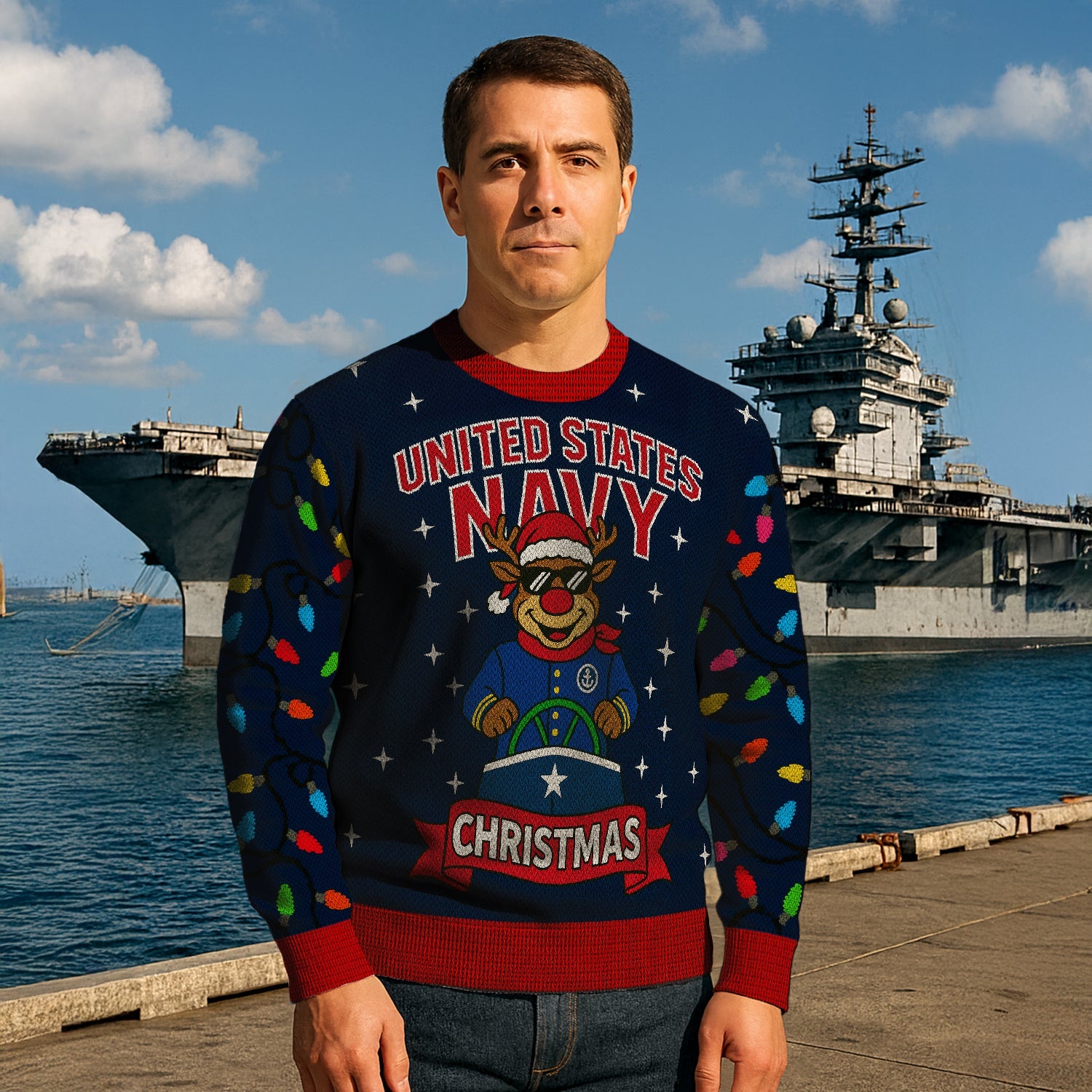 US Navy 1775 - 2025 Christmas Ugly Sweater