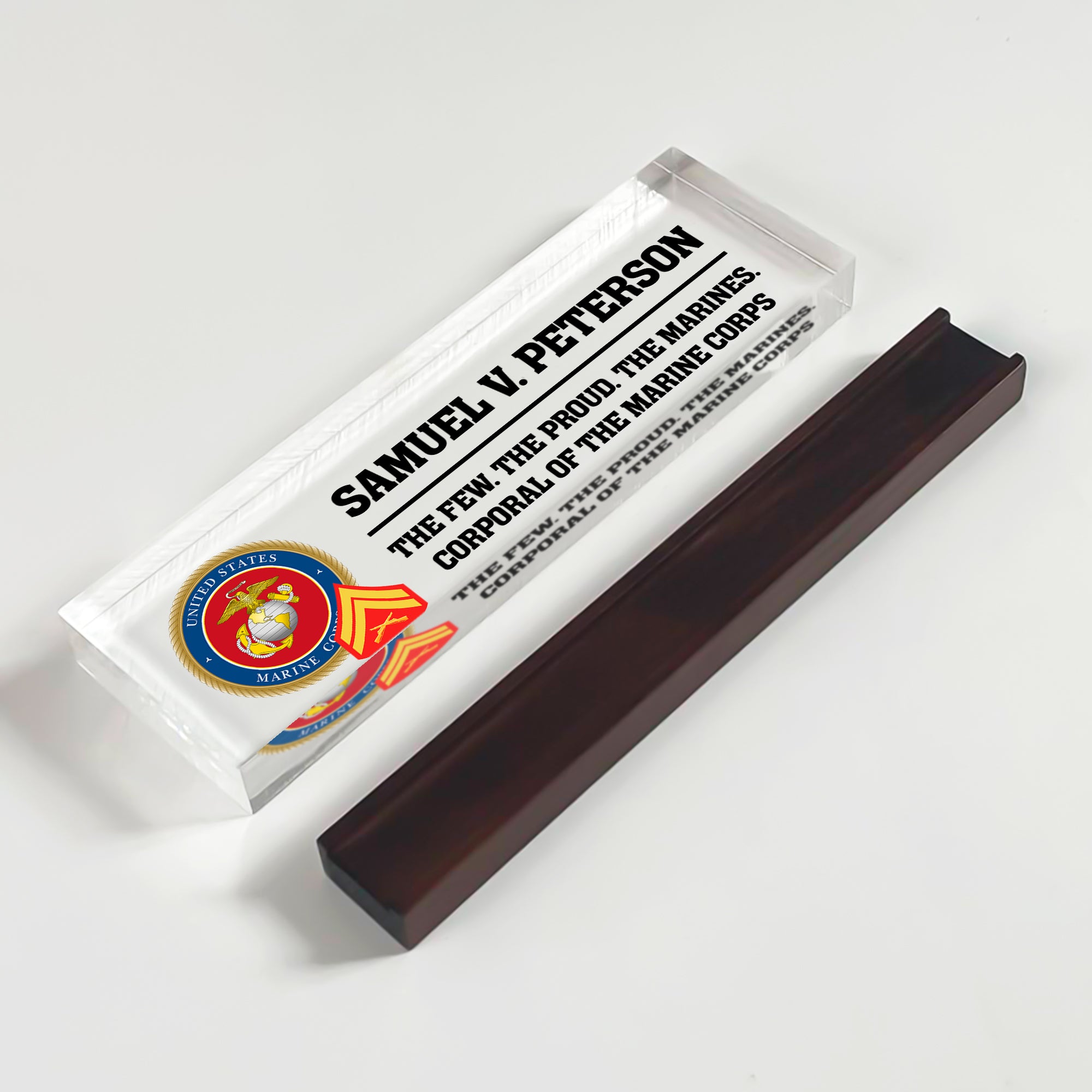 MARlNE Corps Acrylic Plaque – Personalized Name & Rank Gift