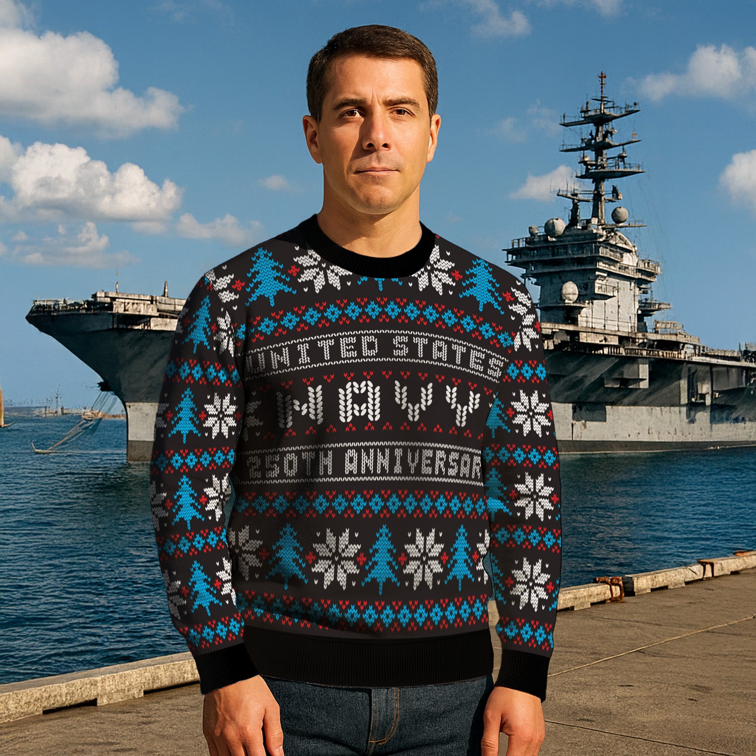 America's Navy 250 Ugly Christmas Sweater for Women Men
